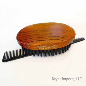 Men's Boar Bristle Hairbrush w/ strong Bristles, Beechwood darker #091-S