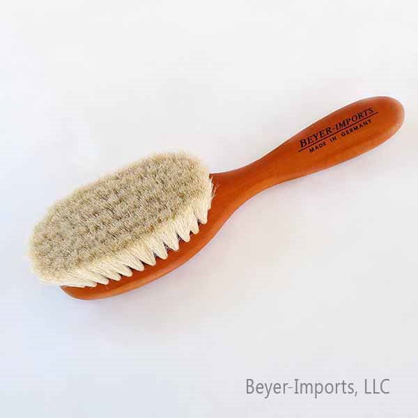 Baby Hair Brush, large w/ Goat Hair Bristles, Pear wood #210-GL