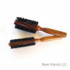Two Boar Bristle Styling Brushes - small and medium, Beech wood dark